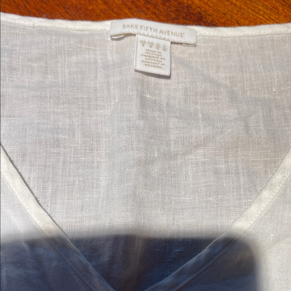 Saks Fifth Avenue Cream linen top